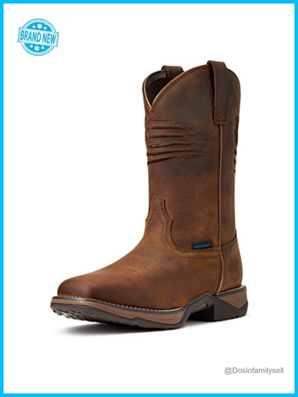 Ariat Anthem Patriot Waterproof Western Boot Full-Grain Leather Mid-Calf Cowgirl